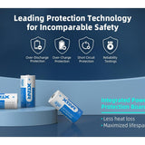 XTAR RCR123A / 16340 850mAh 3.6V Protected Lithium Ion (Li-ion) Button Top Battery - Boxed