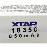 Xtar IMR 18350 850mAh 3.7V Protected High-Drain 4.25A Lithium Manganese (LiMn2O4) Button Top Battery - Boxed