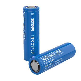 XTAR Molicel INR 21700 4200mAh 3.6V Unprotected High-Drain 45A Lithium Ion (Li-ion) Flat Top Battery