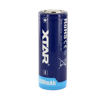 XTAR 26650 5200mAh 3.6V 7A Protected Lithium Ion (Li-ion) Button Top Battery - Boxed