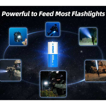 XTAR 26650 6000mAh 3.6V 10A Protected Lithium Ion (Li-ion) Button Top Battery - Boxed