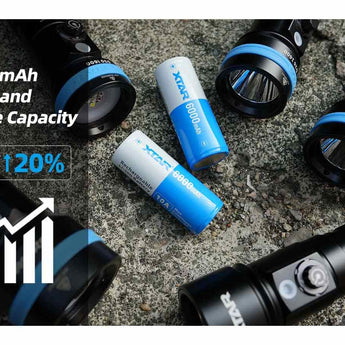 XTAR 26650 6000mAh 3.6V 10A Protected Lithium Ion (Li-ion) Button Top Battery - Boxed