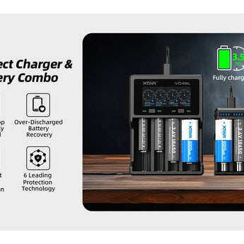 XTAR 26650 6000mAh 3.6V 10A Protected Lithium Ion (Li-ion) Button Top Battery - Boxed