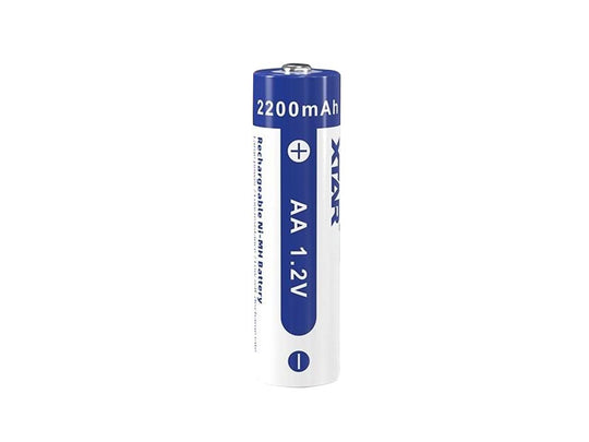 XTAR AA 2200mAh 1.2V Rechargeable Nickel Metal Hydride (NiMH) Low Self Discharge Button Top Batteries - 4 Pack