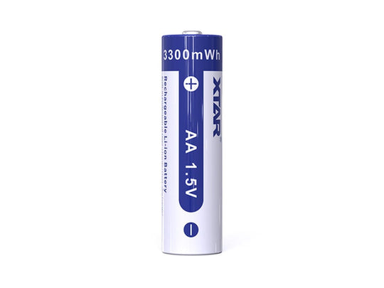 XTAR 1.5V Li-ion AA Battery Vertical View of Front Jacket