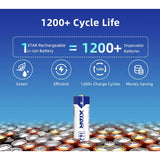 XTAR AAA 1000mAh / 1620mWh 1.5V Rechargeable Protected Lithium-Ion Lithium Nickel Manganese Cobalt Oxide (LiNiCoMnO2) Button Top Battery - Bulk