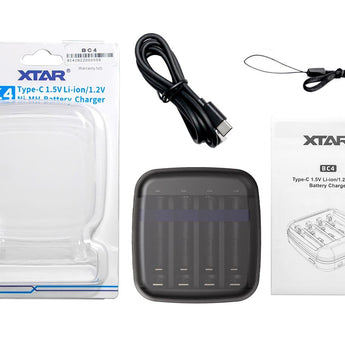 XTAR BC4 4-Bay Smart Charger for NiMH and LI-ion AA and AAAs