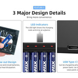 XTAR L4 4-Bay Smart Charger for NiMH and Li-ion AA and AAAs