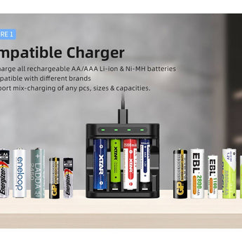XTAR L4 4-Bay Smart Charger for NiMH and Li-ion AA and AAAs