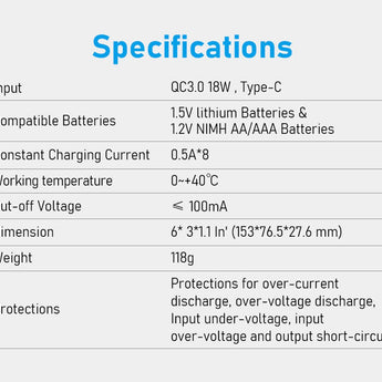 XTAR L8 8-Bay Smart Charger for NiMH and Li-ion AA and AAAs