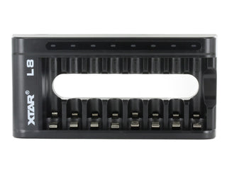 XTAR L8 8-Bay Smart Charger for NiMH and Li-ion AA and AAAs Front View