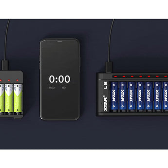 XTAR L8 8-Bay Smart Charger for NiMH and Li-ion AA and AAAs