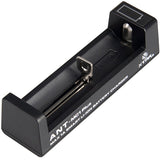 XTAR ANT-MC1 Plus Single-Bay Portable Li-ion Battery Charger with USB Cable - 2016 Version - Fits 10440, 14500, 16340, 17335, 17500, 17670, 18350, 18490, 18500, 18650, 22650, 26650