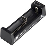 XTAR ANT-MC1 Plus Single-Bay Portable Li-ion Battery Charger with USB Cable - 2016 Version - Fits 10440, 14500, 16340, 17335, 17500, 17670, 18350, 18490, 18500, 18650, 22650, 26650