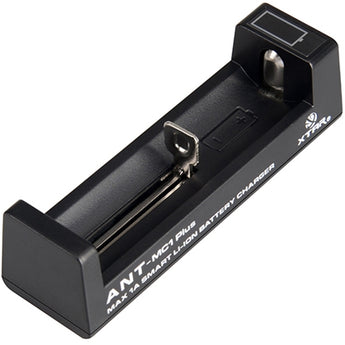 XTAR ANT-MC1 Plus Single-Bay Portable Li-ion Battery Charger with USB Cable - 2016 Version - Fits 10440, 14500, 16340, 17335, 17500, 17670, 18350, 18490, 18500, 18650, 22650, 26650