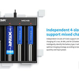 XTAR MC4S 4-Bay Li-ion and NiMH Battery Charger