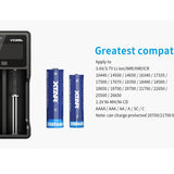XTAR VC2SL Dual Bay USB Battery Charger  Included Charger  USB