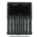 XTAR VC4 4-Channel LCD Intelligent Charger - works with Li-ion, Ni-MH, Ni-Cd 10440, 18650, 18500, 14500, 16340, 26650, AA, AAA, C, D Batteries - Includes USB cable