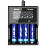 XTAR VC4S 4-Channel Smart Charger with LCD Screen for Li-ion
