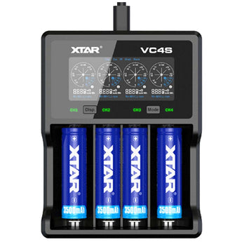 XTAR VC4S 4-Channel Smart Charger with LCD Screen for Li-ion