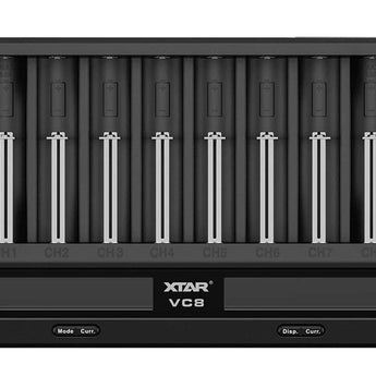XTAR VC8 8-Channel Smart Charger with LCD Screen for Li-ion, NiMH and NiCd