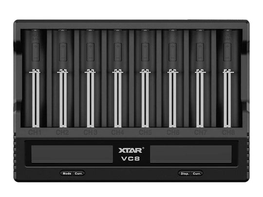 XTAR VC8 8-Channel Smart Charger with LCD Screen for Li-ion, NiMH and NiCd