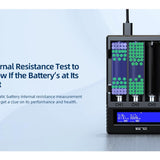 XTAR VC8S 8-Channel Smart Charger with LCD Screen for Li-ion NiMH and NiCd