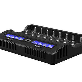 XTAR VC8S 8-Channel Smart Charger with LCD Screen for Li-ion NiMH and NiCd