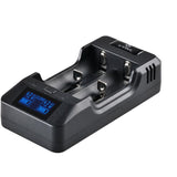 XTAR VP2 2-bay Li-ion/Li-Po Battery Charger - Charges 10440, 14500, 14650, 16340, 17500, 17670, 18350, 18500, 18650, 18700, 22650, 25500, and 26650