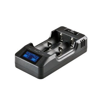 XTAR VP2 2-bay Li-ion/Li-Po Battery Charger - Charges 10440, 14500, 14650, 16340, 17500, 17670, 18350, 18500, 18650, 18700, 22650, 25500, and 26650