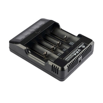 XTAR VP4 4-Bay Smart Battery Charger with LCD Digital Display - Charges 10440, 16340, 14500, 14650, 17670, 18350, 18500, 18650, 18700 or 2x 22650, 25500, and 26650 3.6/3.7V Li-ion Batteries