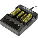 XTAR VP4 4-Bay Smart Battery Charger with LCD Digital Display - Charges 10440, 16340, 14500, 14650, 17670, 18350, 18500, 18650, 18700 or 2x 22650, 25500, and 26650 3.6/3.7V Li-ion Batteries