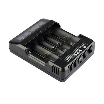 XTAR VP4 4-Bay Smart Battery Charger with LCD Digital Display - Charges 10440, 16340, 14500, 14650, 17670, 18350, 18500, 18650, 18700 or 2x 22650, 25500, and 26650 3.6/3.7V Li-ion Batteries