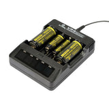 XTAR VP4 4-Bay Smart Battery Charger with LCD Digital Display - Charges 10440, 16340, 14500, 14650, 17670, 18350, 18500, 18650, 18700 or 2x 22650, 25500, and 26650 3.6/3.7V Li-ion Batteries