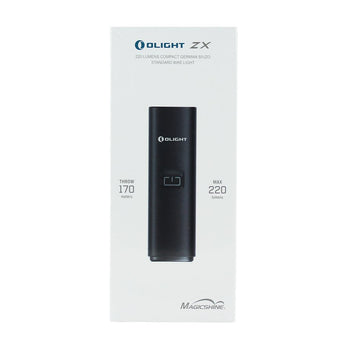 Olight ZX USB-C Rechargeable LED Bike Light - 220 Lumens - Uses Built-in 1400mAh Li-ion Battery Pack