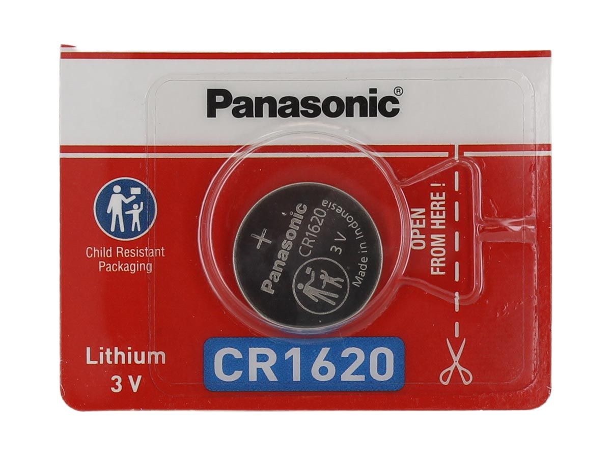 Panasonic CR1620 75mAh 3V Lithium (LiMnO2) Coin Cell Battery - 1 Piece Tear  Strip, Sold Individually