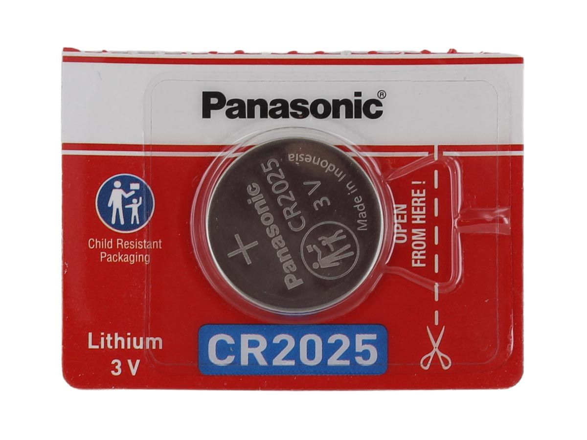 Panasonic CR2025 165mAh 3V Lithium (LiMnO2) Coin Cell Battery - 1 Piece  Tear Strip, Sold Individually