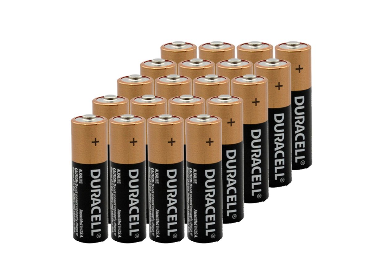 Duracell AA LR6 1.5V Alkaline Button Top Battery - 20 Pack