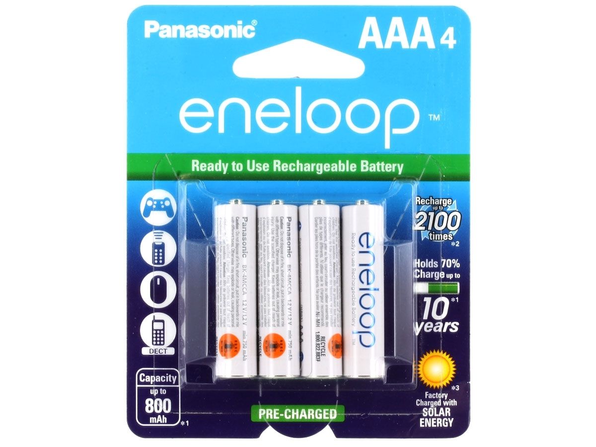 Panasonic Eneloop Pro BK-4HCCA-4BA AAA 950mAh 1.2V Low Self Discharge  Nickel Metal Hydride (NiMH) Button Top Batteries - 4 Pack Retail Card