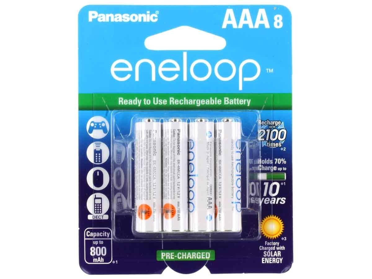 Panasonic 4-pack of Rechargeable Eneloop 800mAh NiMh AAA Batteries