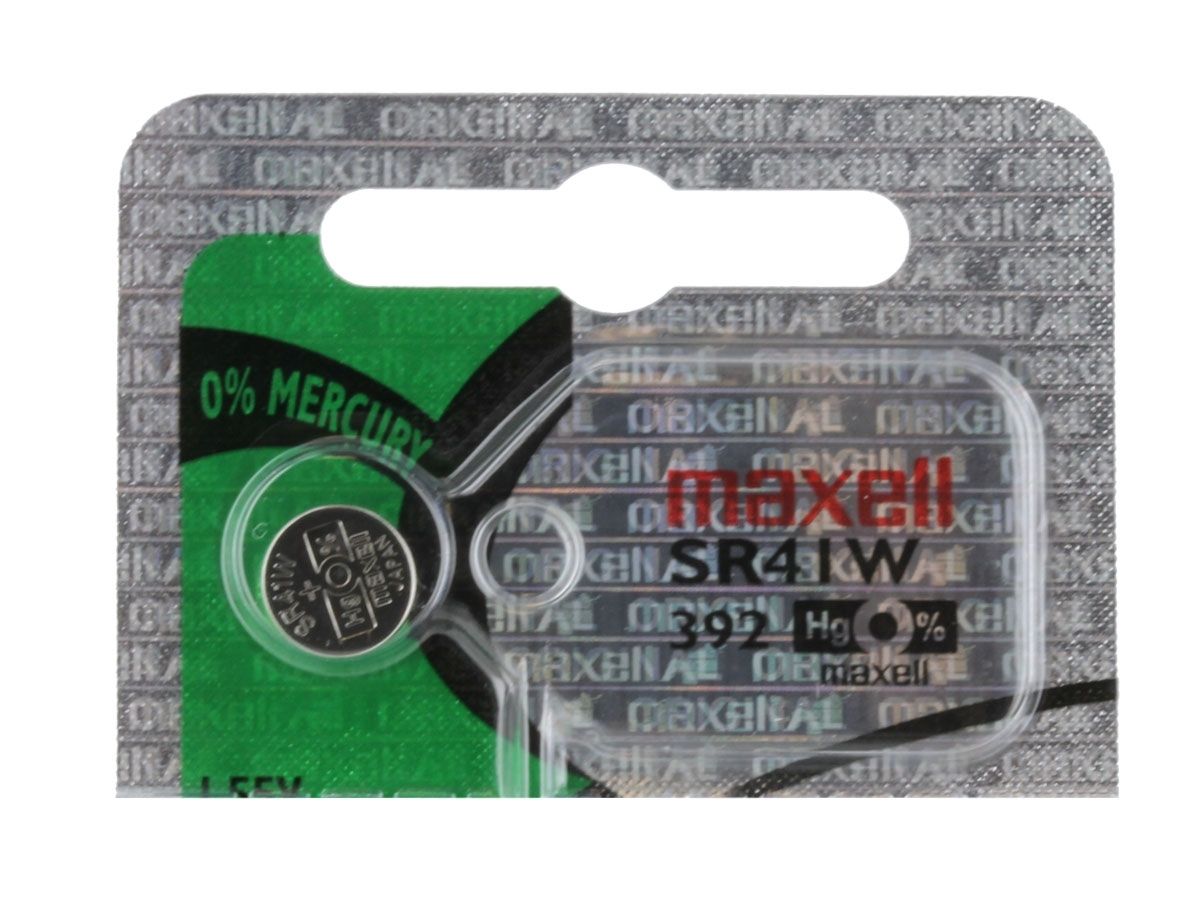 Maxell SR41W 392 39mAh 1.55V Silver Oxide Button Cell Battery