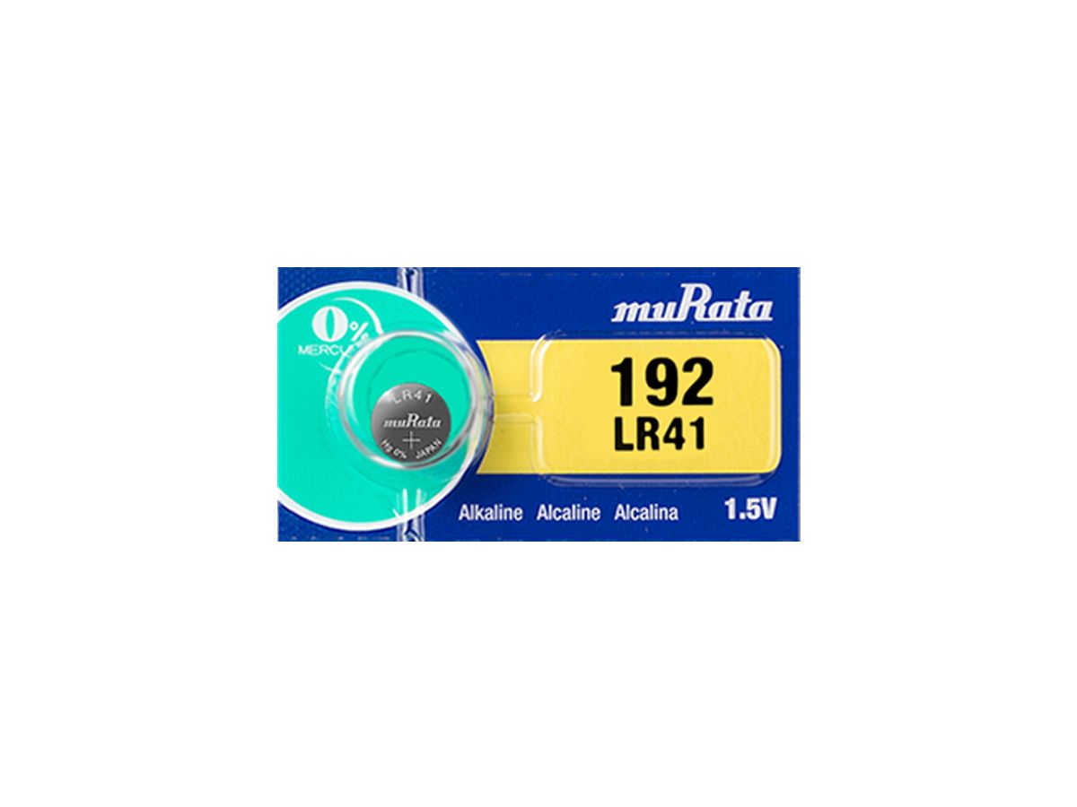 Murata LR41 1.5V Alkaline Coin Cell Battery - 1 Piece Tear Strip