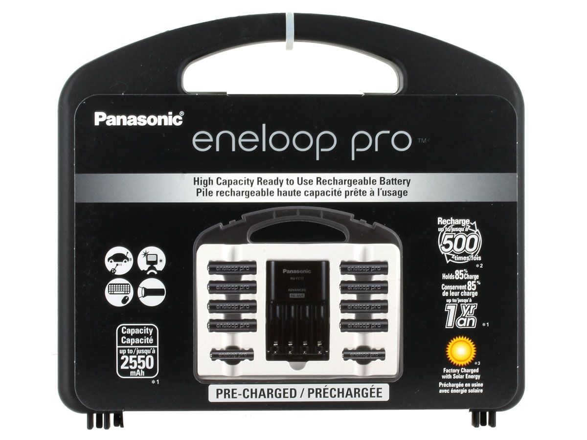 Panasonic Eneloop Pro BK-3HCCA-8BA AA 2550mAh 1.2V Low Self Discharge  Nickel Metal Hydride (NiMH) Button Top Batteries - 8 Pack Retail Card