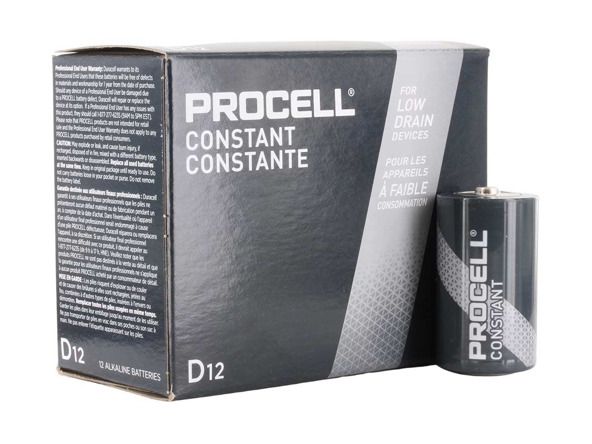 Duracell Procell D-Cell Alkaline Batteries - Contractor Pack of 12