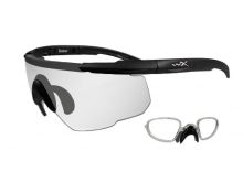Wiley X Saber Advanced Changeable Sunglasses with High Velocity Protection - Matte Black Frame with Clear Lenses with Rx Insert (303RX)
