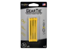 Nite Ize Gear Tie Reusable Rubber Twist Tie - 3-Inch - 4 Pack - Neon Yellow (GT3-4PK-33)