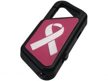 ASP Poly Sapphire Keychain Light - Nichia 5mm LED - 20 Lumens - USB Rechargeable - Pink Ribbon (Diamond Cut)
