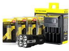 BUNDLE: Nitecore TM26 Tiny Monster Quad Ray Flashlight Combo - 4 x CREE XM-L2 LED - 4000 Lumens - with Batteries and Charger