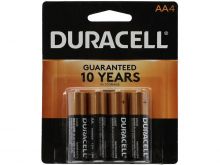 Duracell Coppertop Duralock MN1500-B4 AA LR6 1.5V Alkaline Button Top Batteries (MN1500B4) - 4 Piece Retail Card