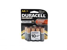 Duracell Coppertop Duralock MN1500-B8 AA LR6 1.5V Alkaline Button Top Batteries (MN1500B8) - 8 Piece Retail Card